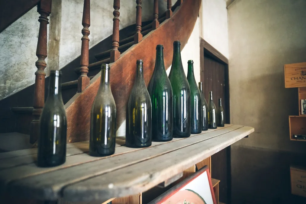 Port wine bottles Portugal vintage traditional cellar display